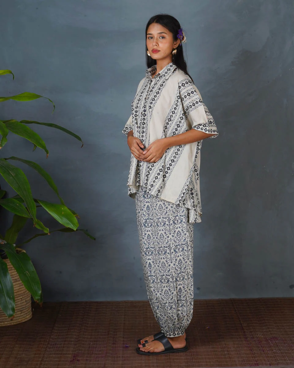Pearl Horizon Ivory Block Printed Shirt - BMS - Image 2