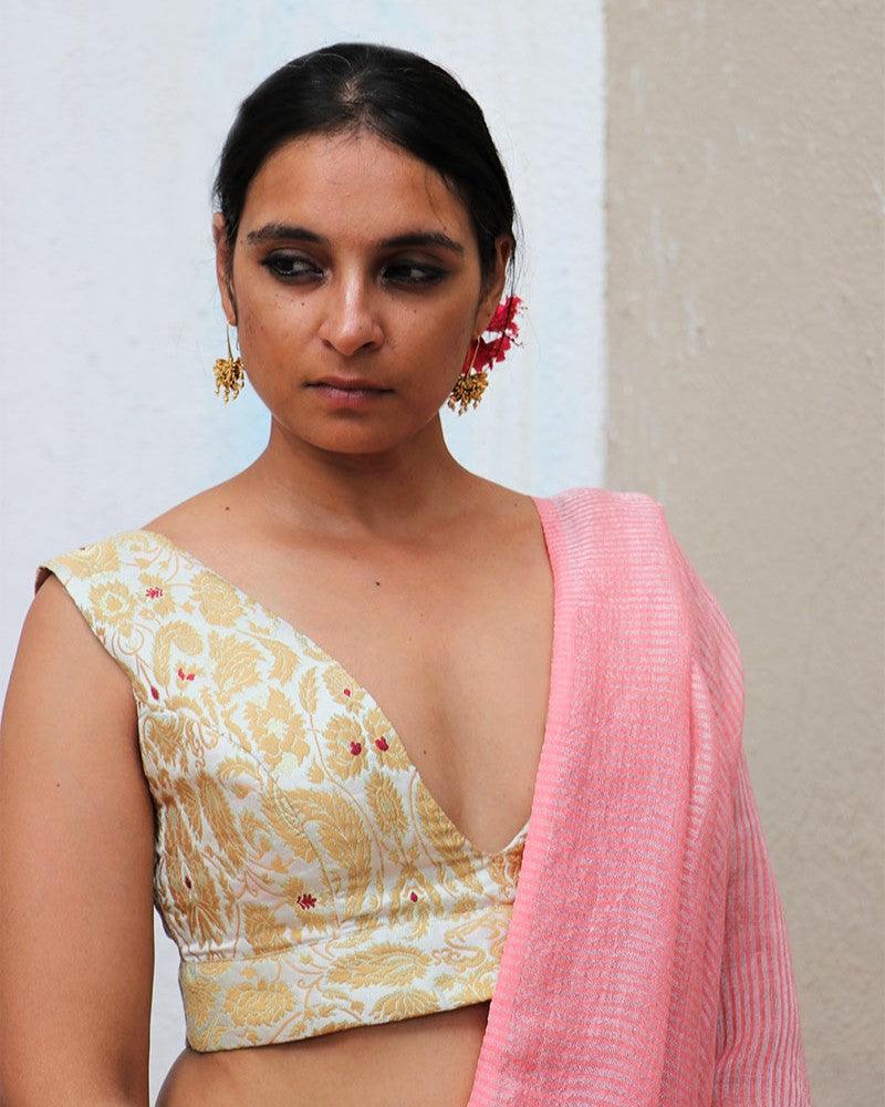 Pearl White Brocade Blouse - TOG - Image 4