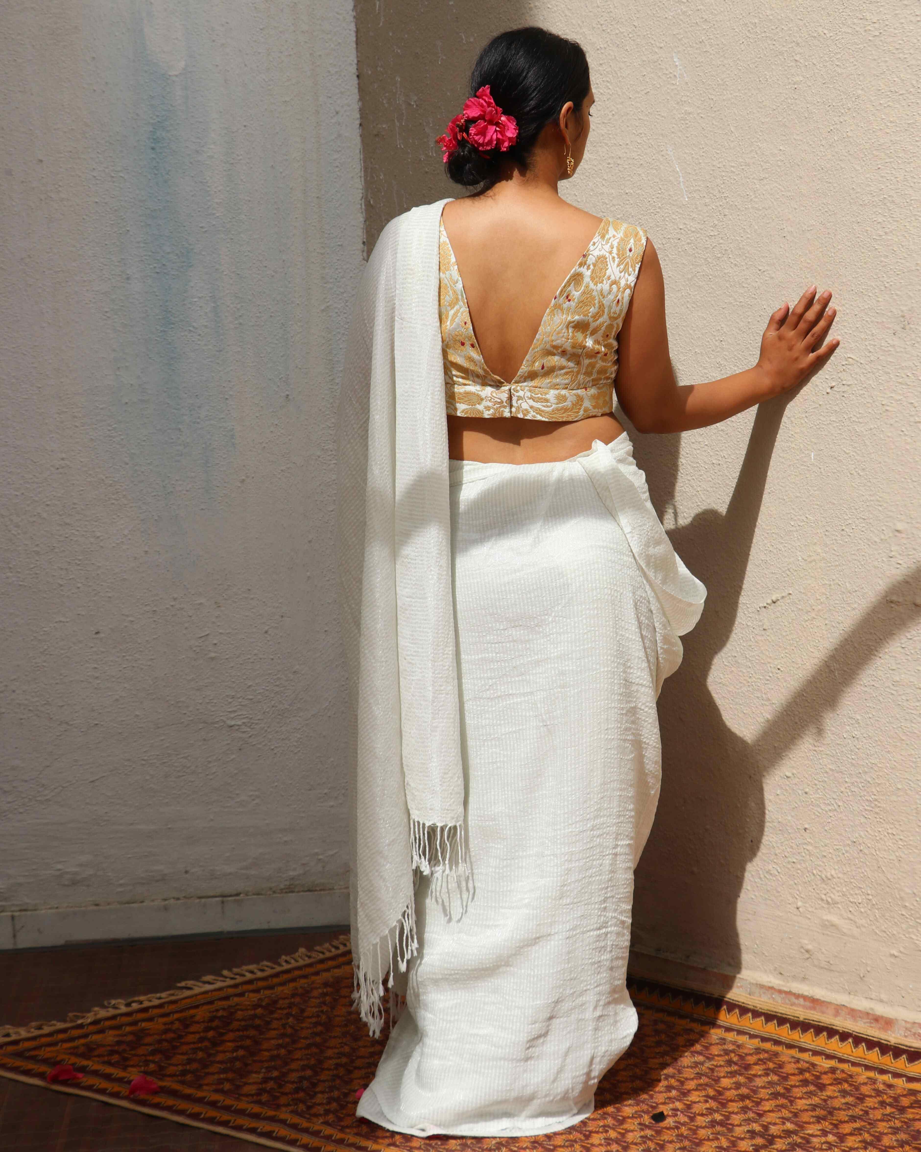 Pearl White Brocade Blouse - TOG - Image 5