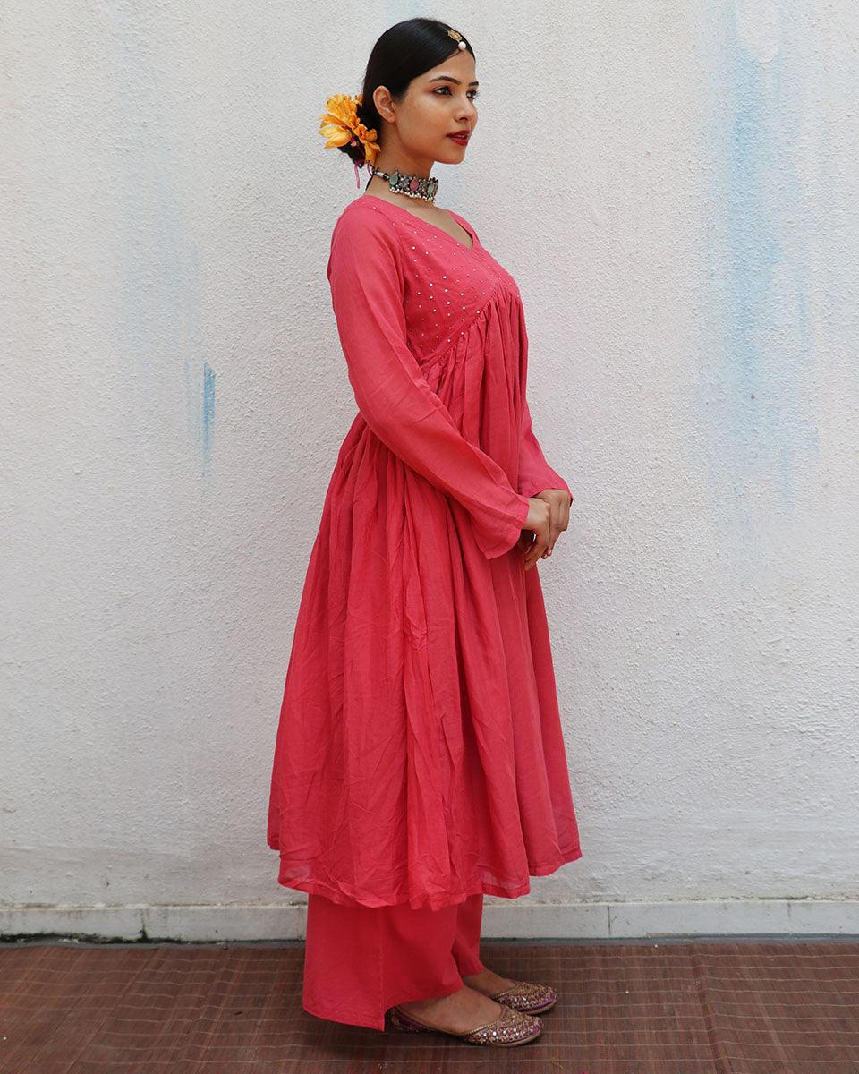 Preet Rose Mulmul Cotton Kurta Set with Dupatta Set of 3 - Jugnoo - Image 7