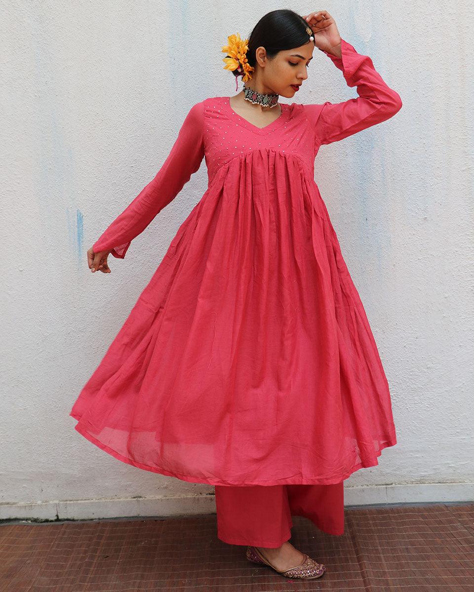 Preet Rose Mulmul Cotton Kurta Set with Dupatta Set of 3 - Jugnoo - Image 8