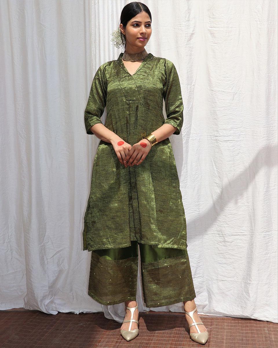 Prithvi Handwoven Cotton Zari Kurta Set - Zari - Image 5