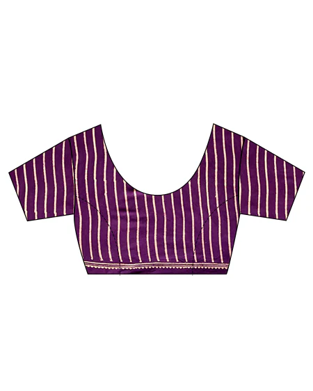 Purple Meadow Hand Blockprinted Sarees- Skd - Image 9