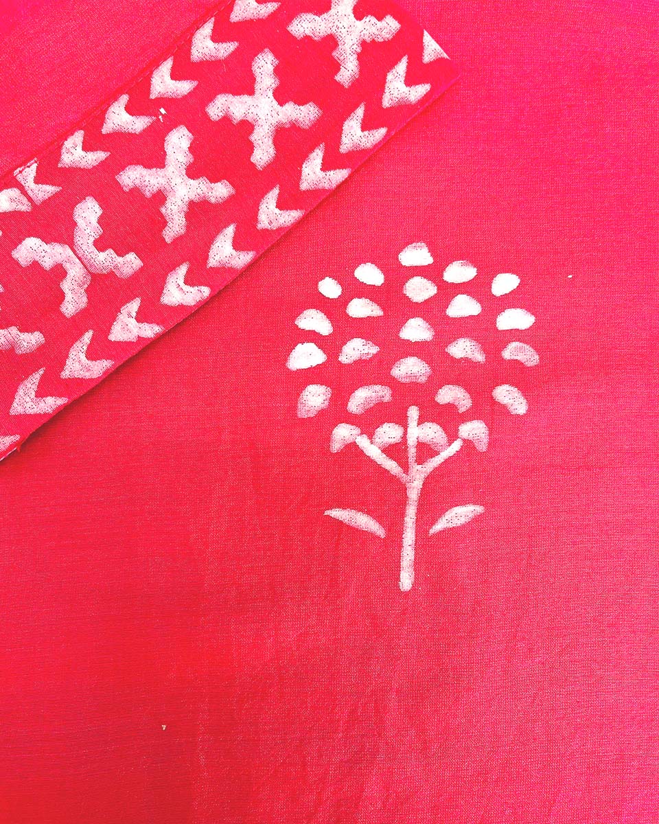 Tera Khumaar Pink Handblock Printed Chanderi Silk Kurti - CHD - Image 4