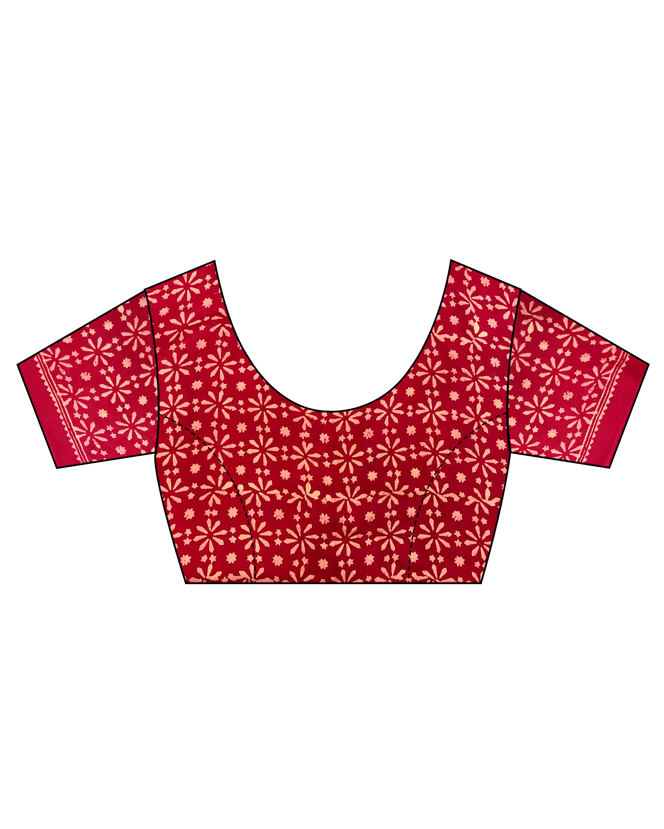 Cynthia Hand Blockprinted Cotton Saree- Butterfly Girls - Image 11