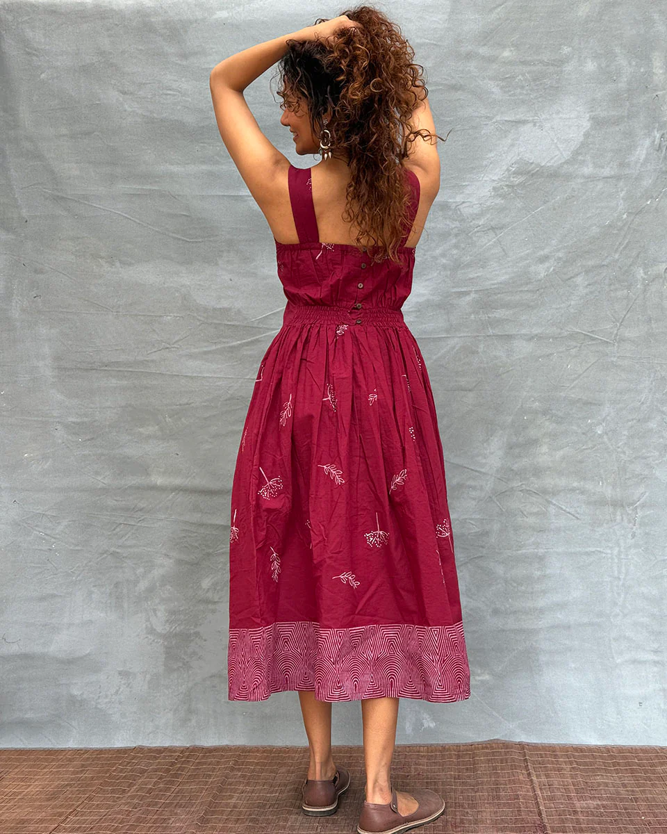 Riversong Block printed Cotton Dress - Image 10