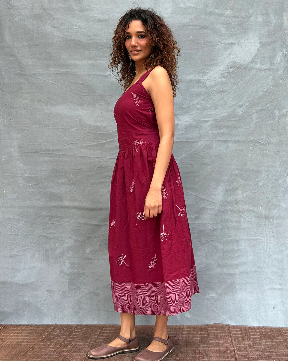 Riversong Block printed Cotton Dress - Image 7