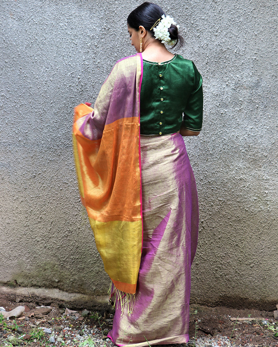 Roshani Handwoven Cotton Zari Saree - Chandani - Image 6