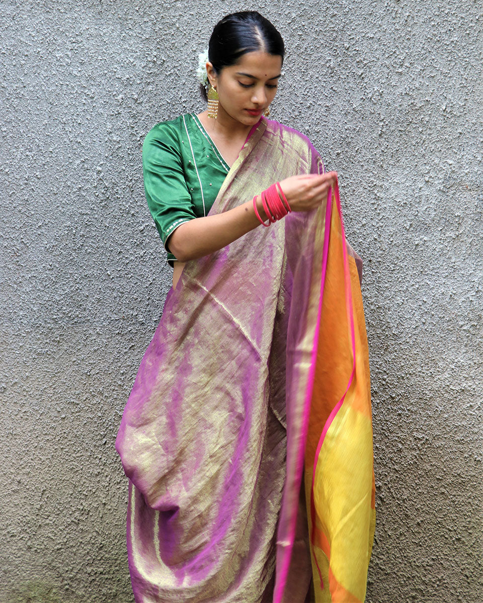Roshani Handwoven Cotton Zari Saree - Chandani - Image 7