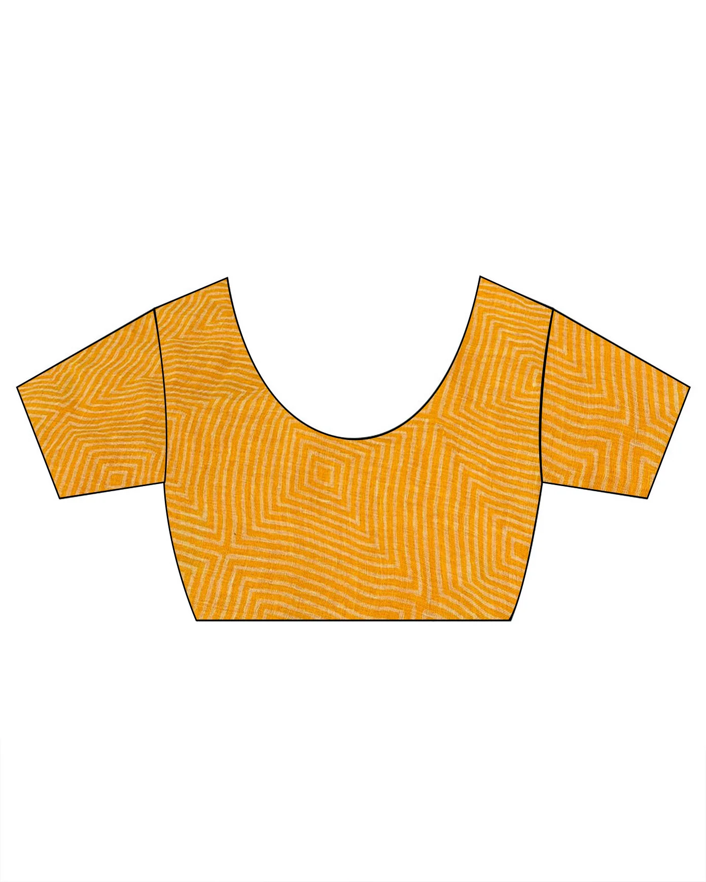 Roshni Yellow Handblock Linen Saree - TARA - Image 11