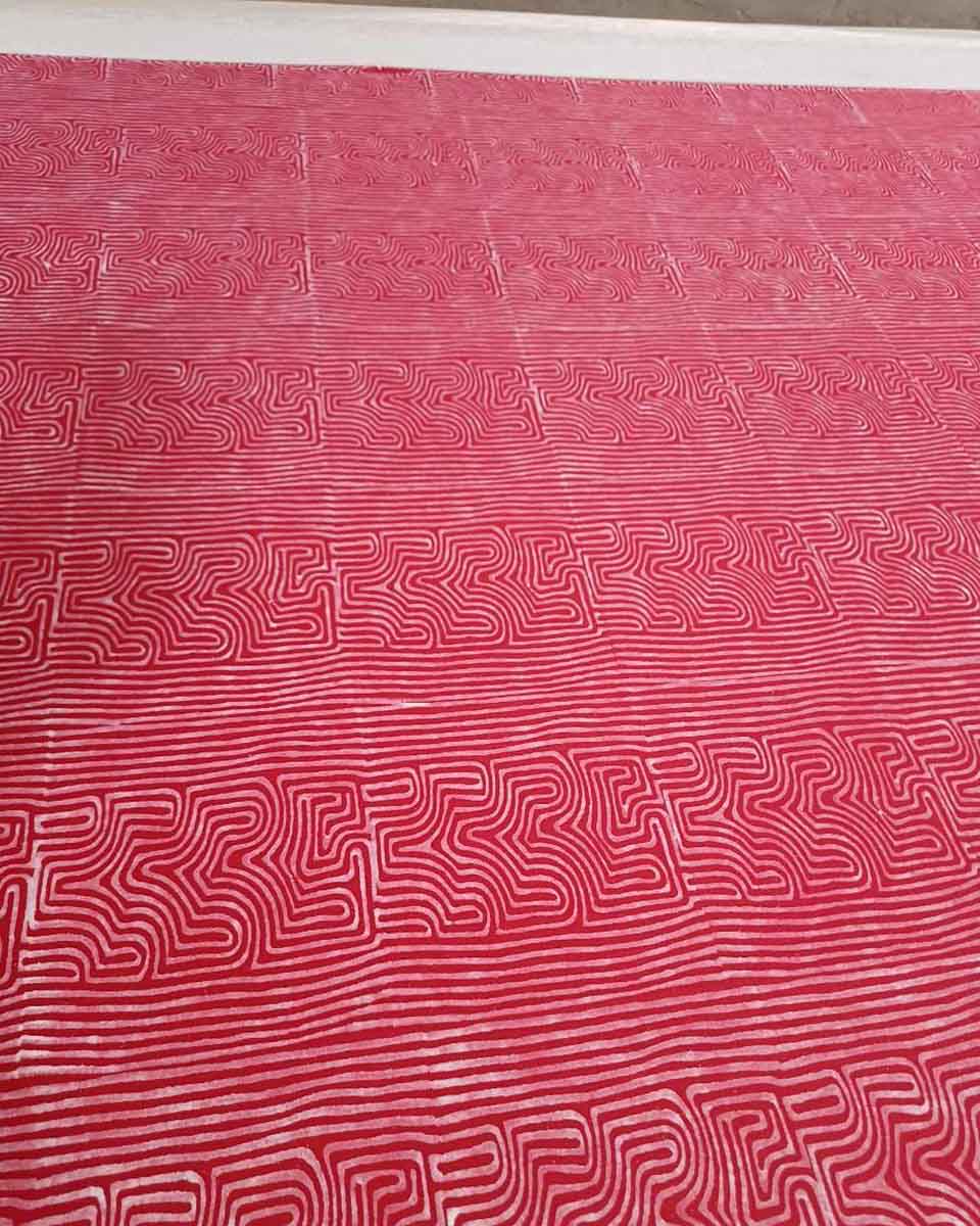 Saaya Red Hand Block Printed Cotton Skirt-MYA - Image 3