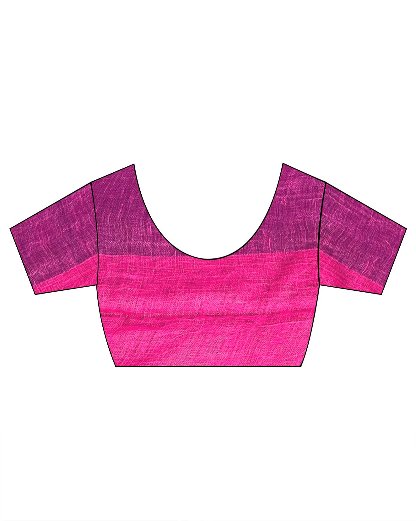 Samira Magneta Handwoven Linen Saree - TARA - Image 14