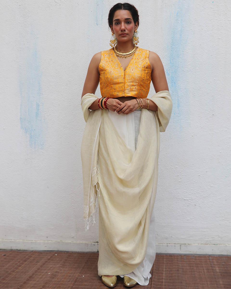 Sanjula Brocade Blouse - Onam - Image 4