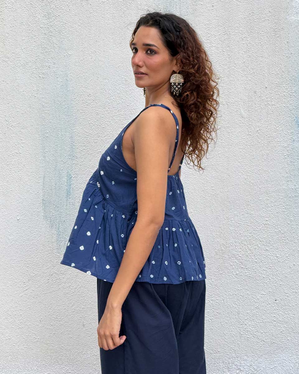Sapphire Spell Bandhej Cotton Top - Image 3