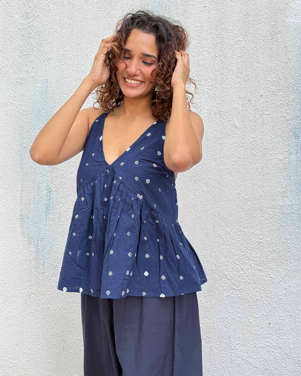Sapphire Spell Bandhej Cotton Top - Image 4