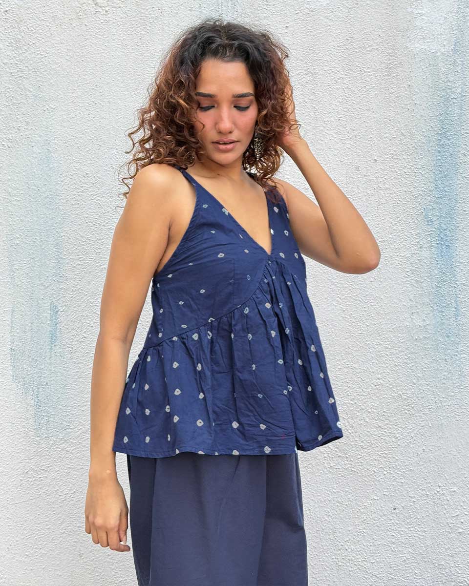 Sapphire Spell Bandhej Cotton Top - Image 5