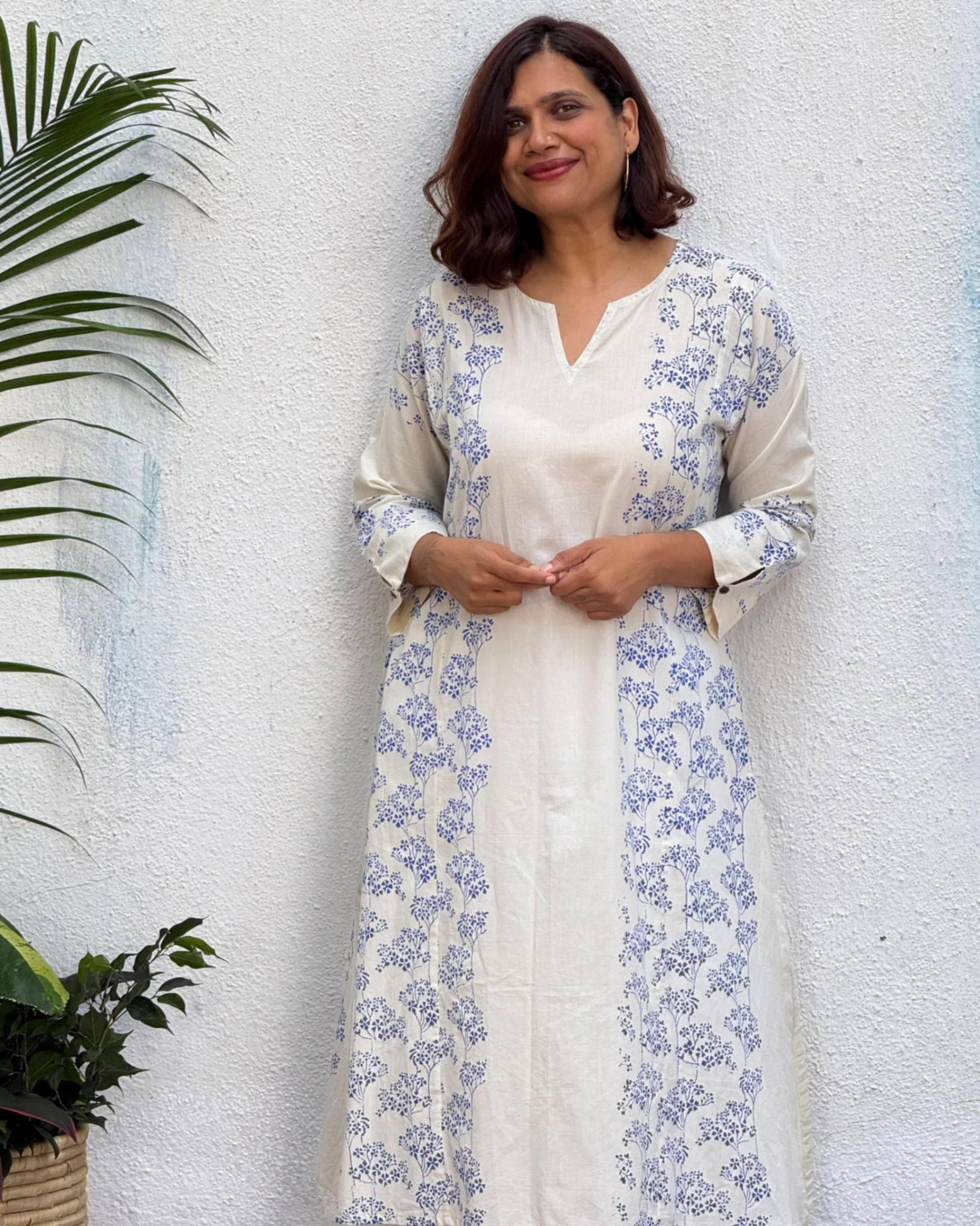 Satabdi Block Printed Cotton Kurti - Image 2