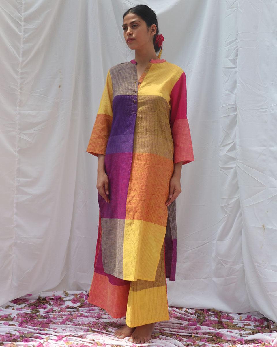 Satrangi Handwoven Cotton Kurta Set - RC - Image 5