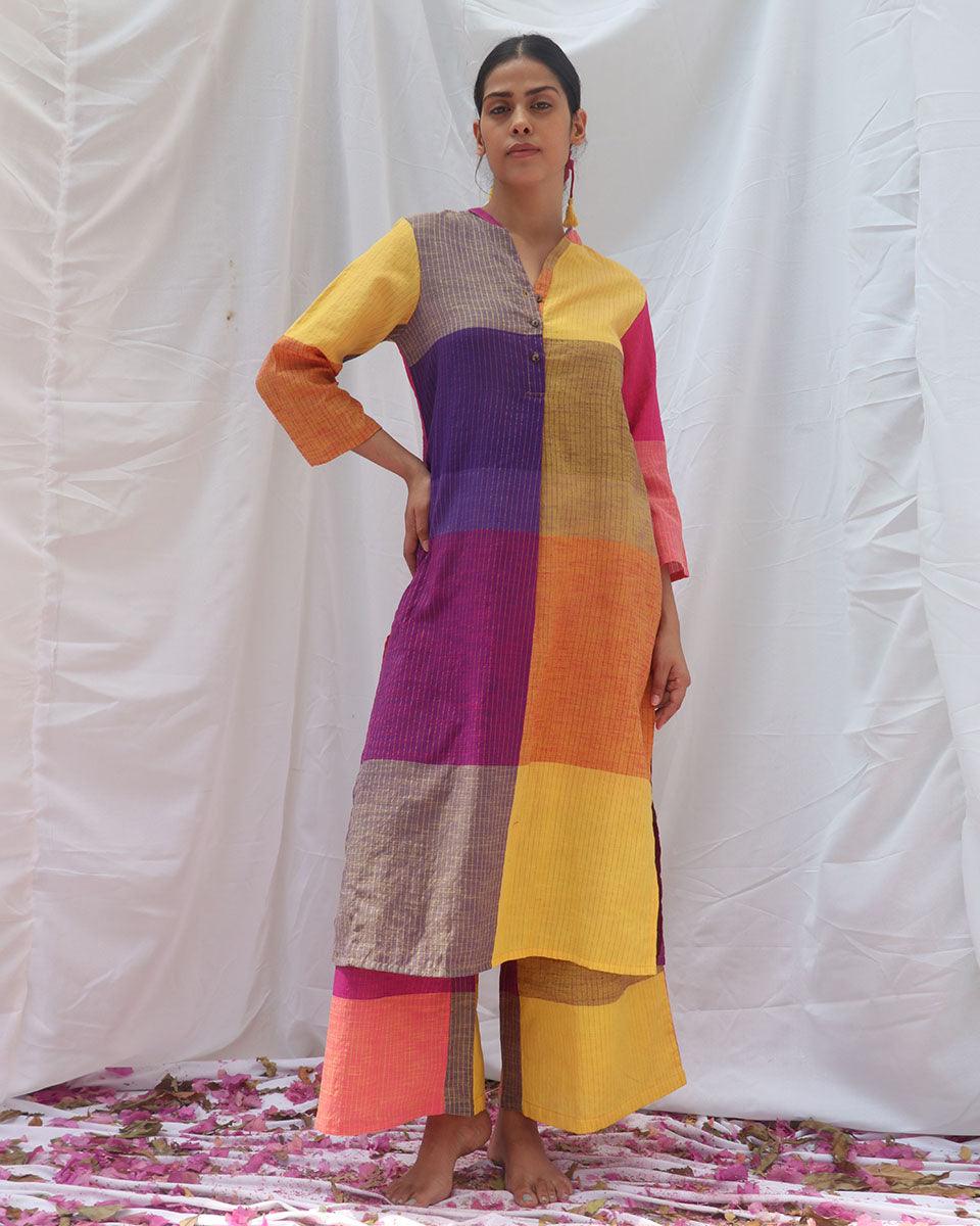 Satrangi Handwoven Cotton Kurta Set - RC - Image 7