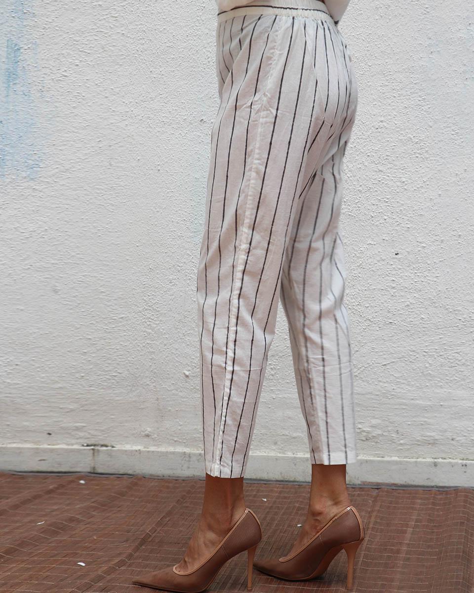 Sea Mist Handblock Printed Cotton Kurta Set - Mono - Image 11
