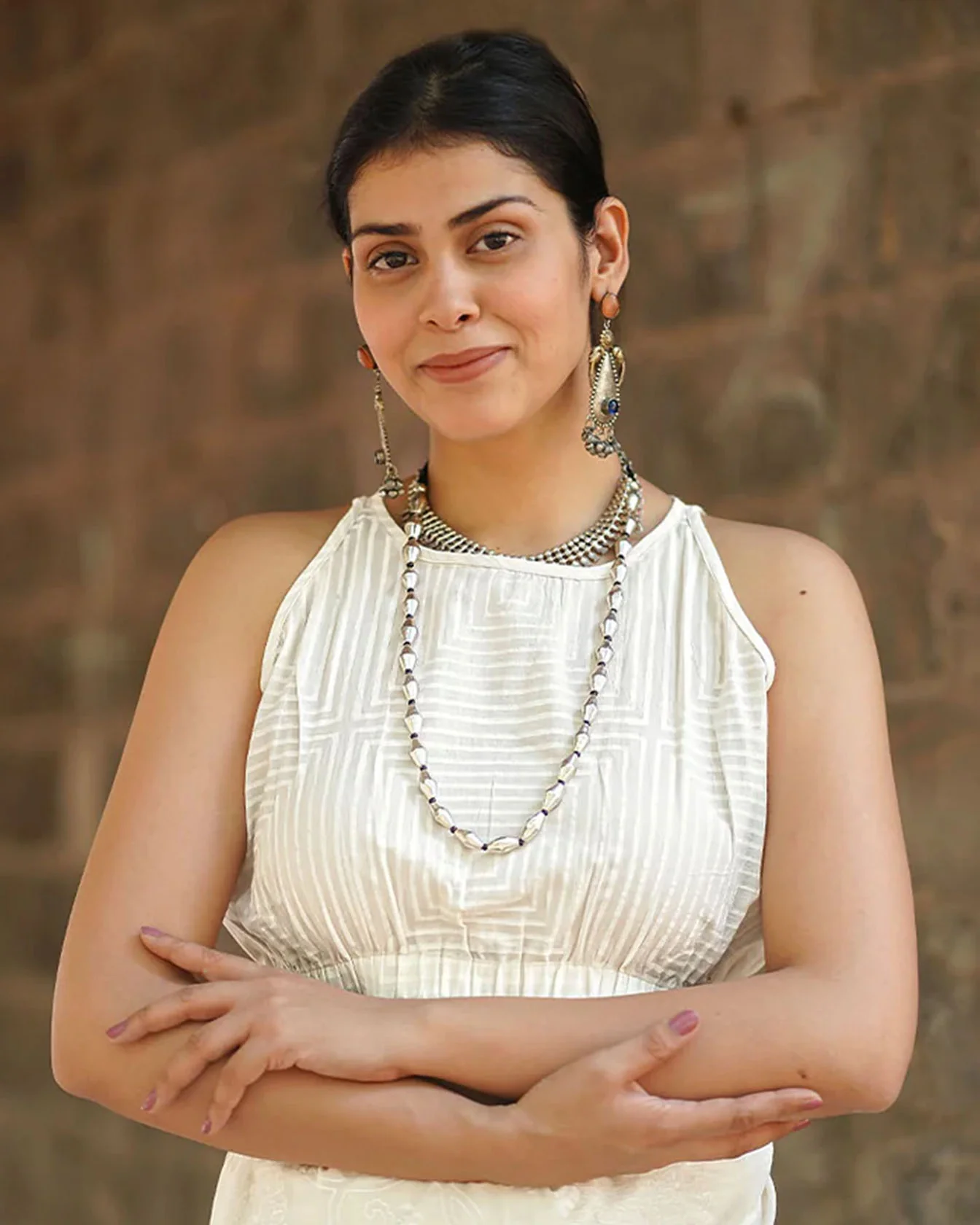 Seashell Murmur Ivory Block Printed Blouse - SFD