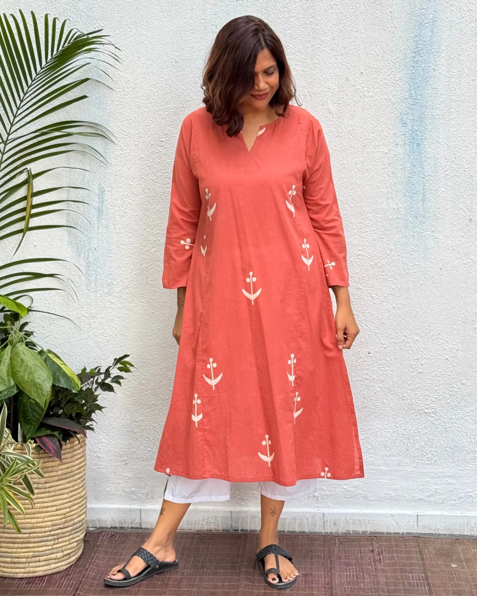Shama Block Printed Cotton Kurti - Image 3