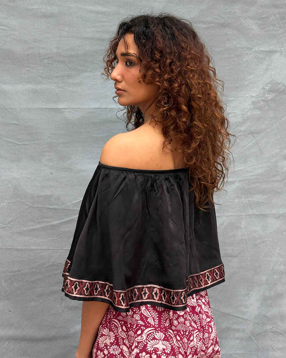Sky Meets Soil Blockprinted Cotton Top - Image 11