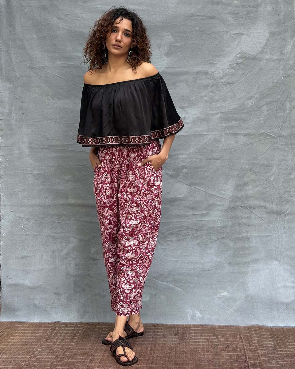 Sky Meets Soil Blockprinted Cotton Top - Image 2