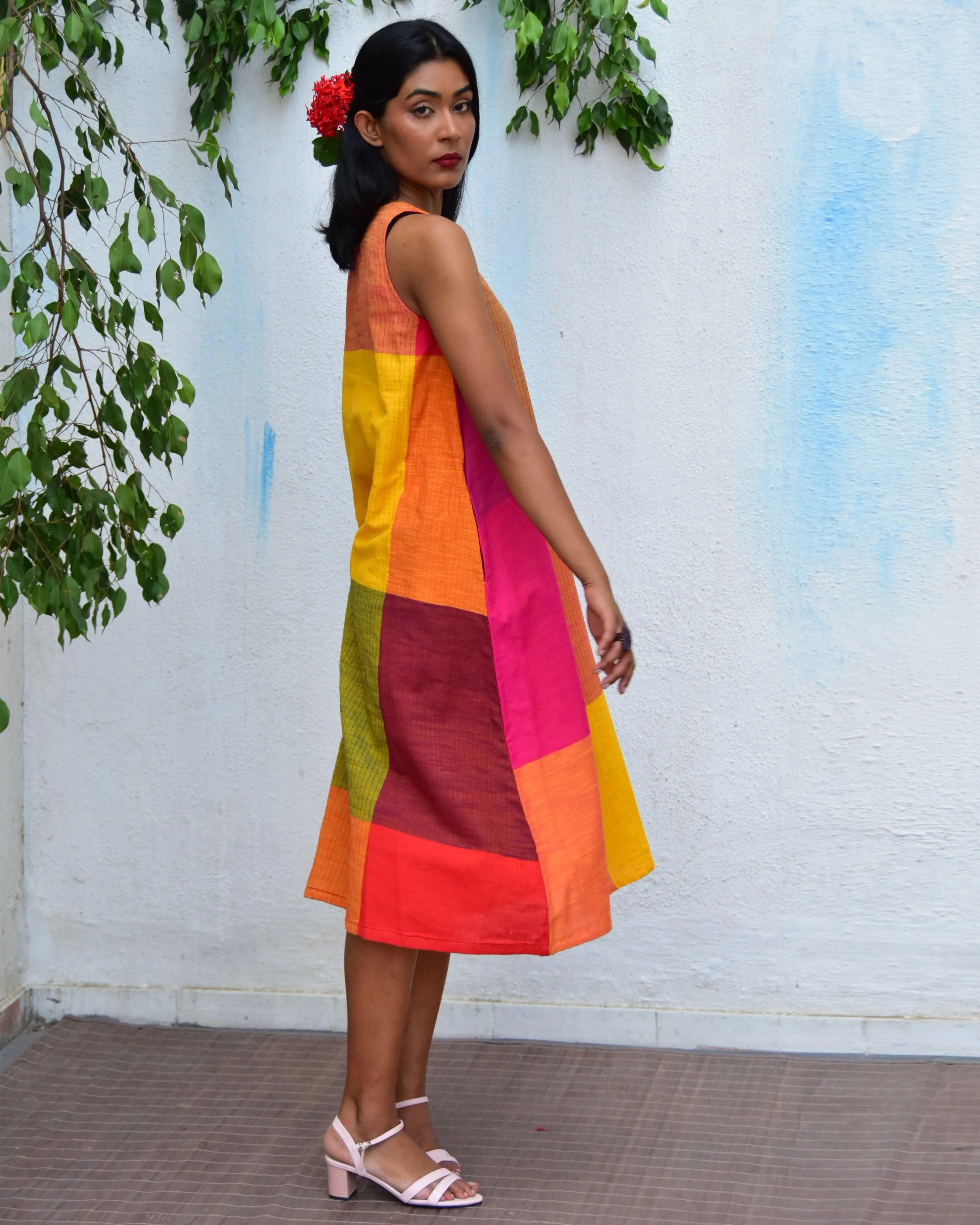 Summer Skies Handwoven Cotton Dress - Rc - Image 4