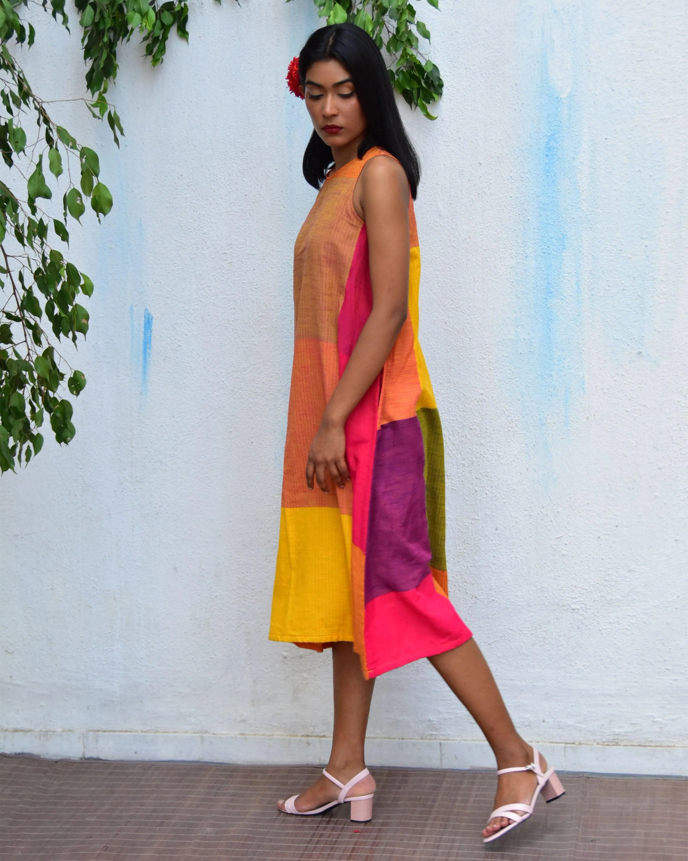 Summer Skies Handwoven Cotton Dress - Rc - Image 5