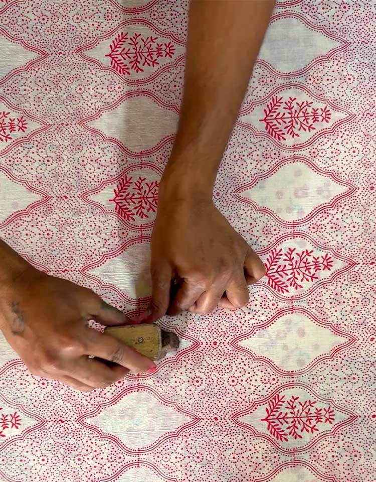 Sunflowerâ€™s Sheen Blush Pink Block printed Kurti - MMG - Image 3