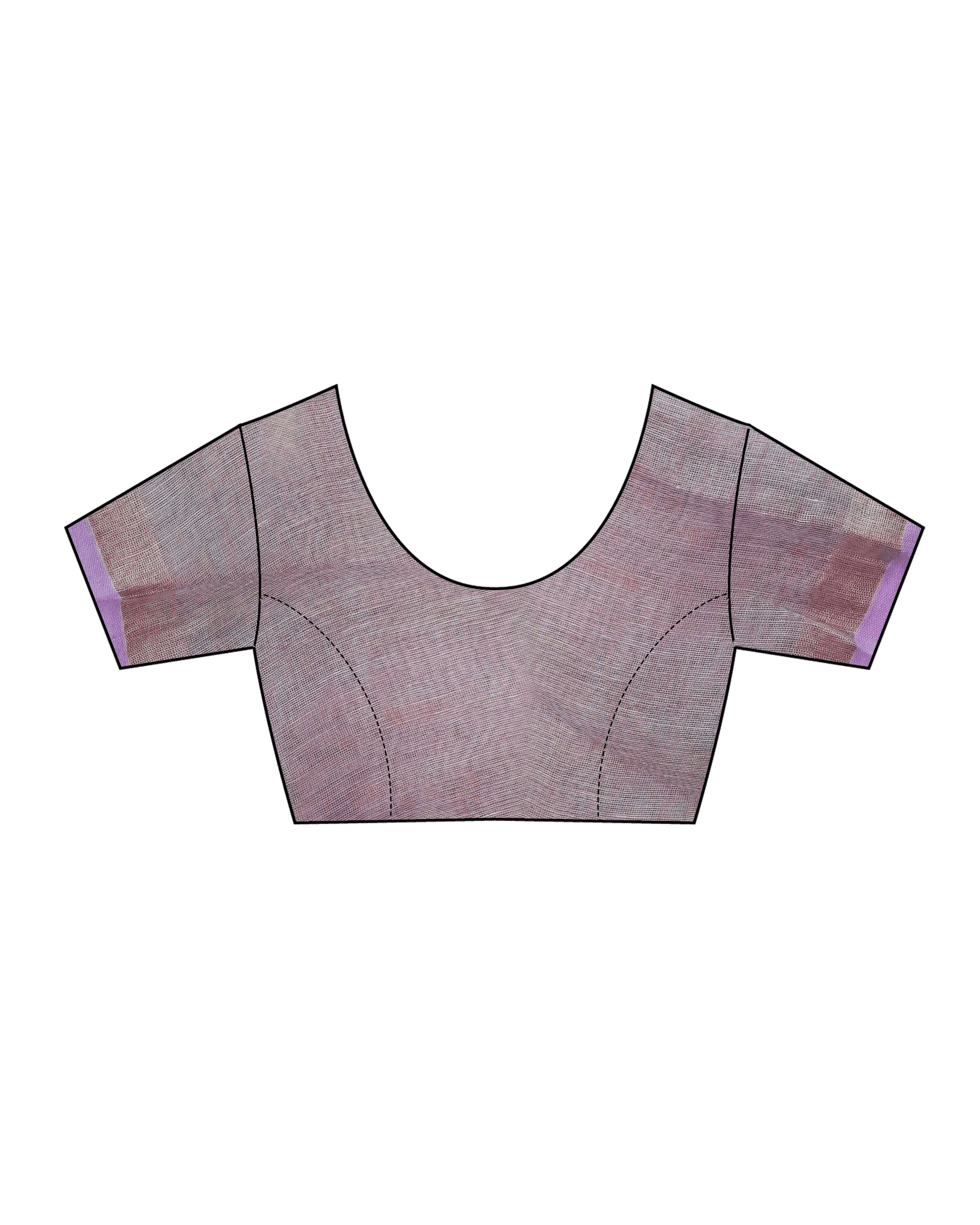 Surmayi Lavender Handwoven Linen Saree- Melting Moon - Image 9