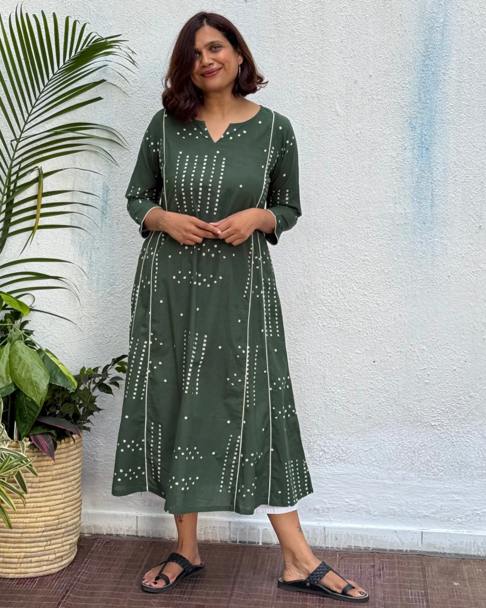 Swatilekha Block Printed Cotton Kurti - Image 2