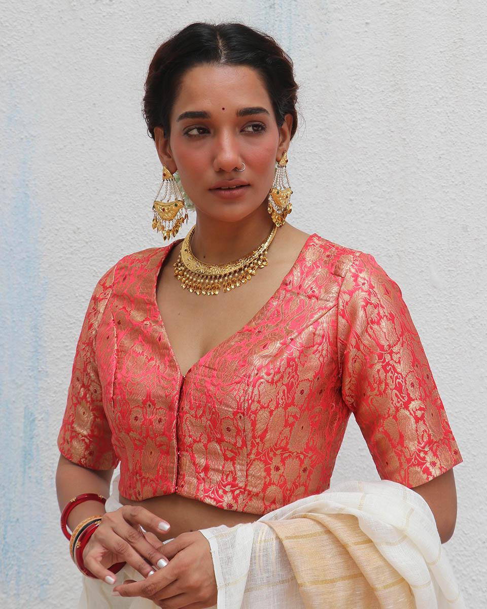 Tarini Brocade Blouse - Onam - Image 6