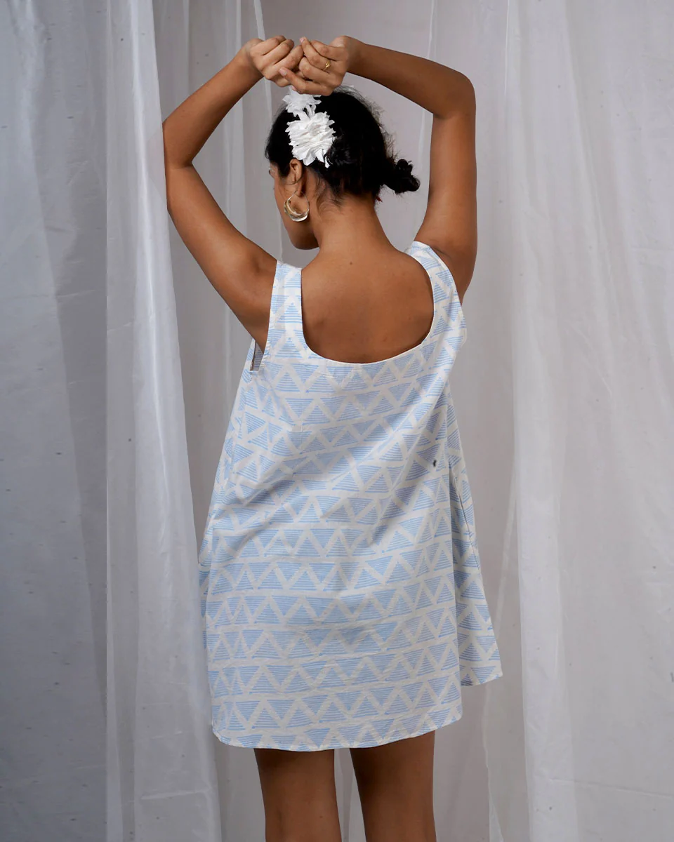 Taru Ivory Hand Block Printed Dress-BAD - Image 6