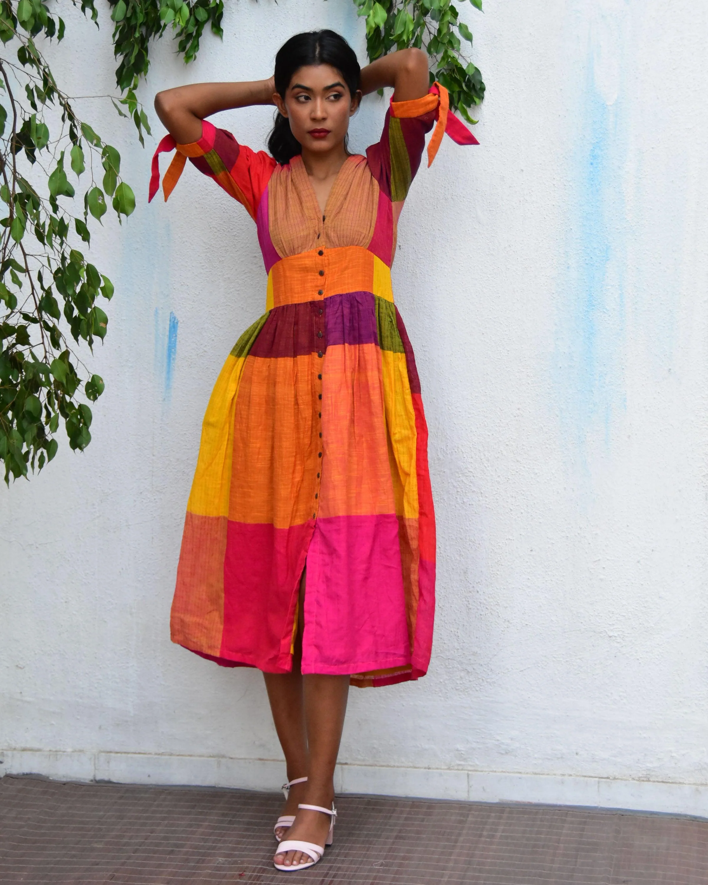Technicolor Handwoven Cotton Dress - Rc - Image 4