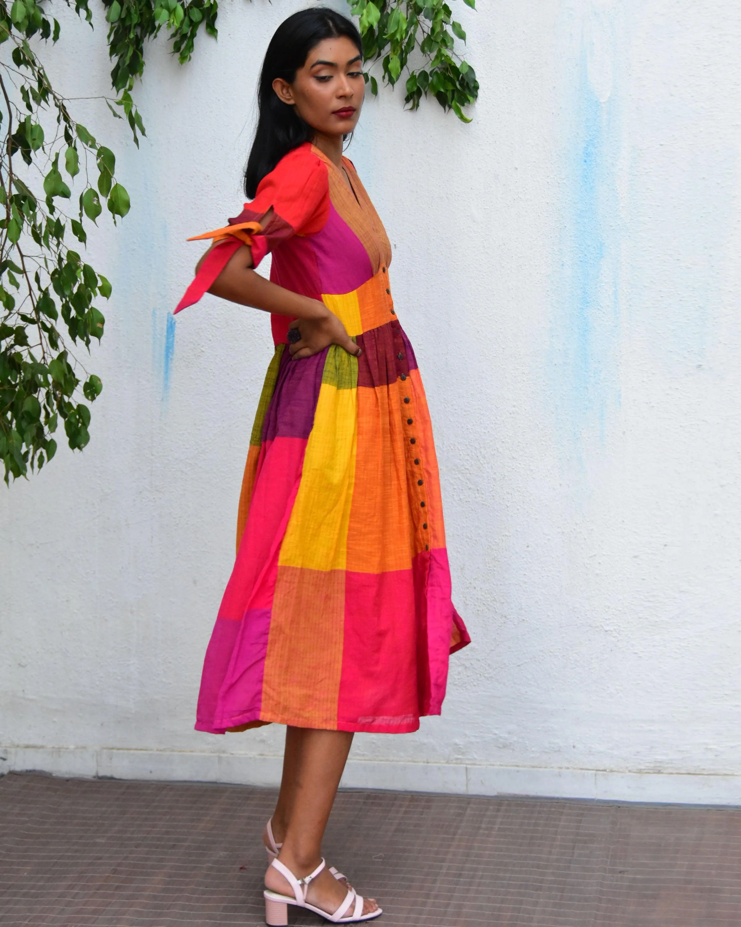 Technicolor Handwoven Cotton Dress - Rc - Image 5