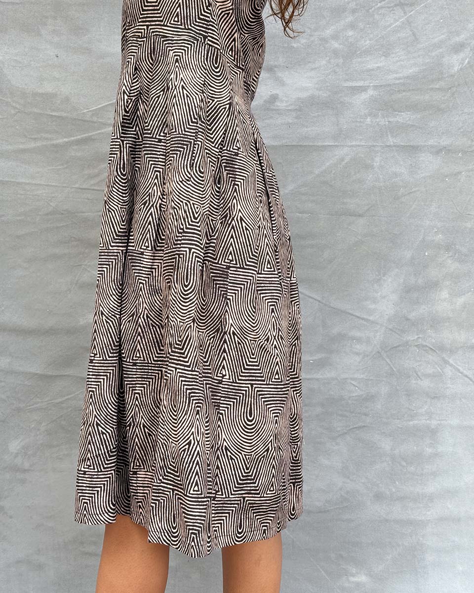 Threads of Earth Blockprinted Cotton Dress - Image 7