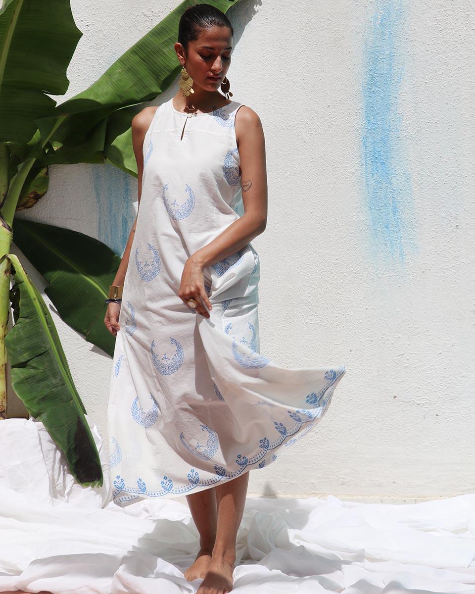 Vanessa Handprinted Cotton Dress - WITC - Image 4