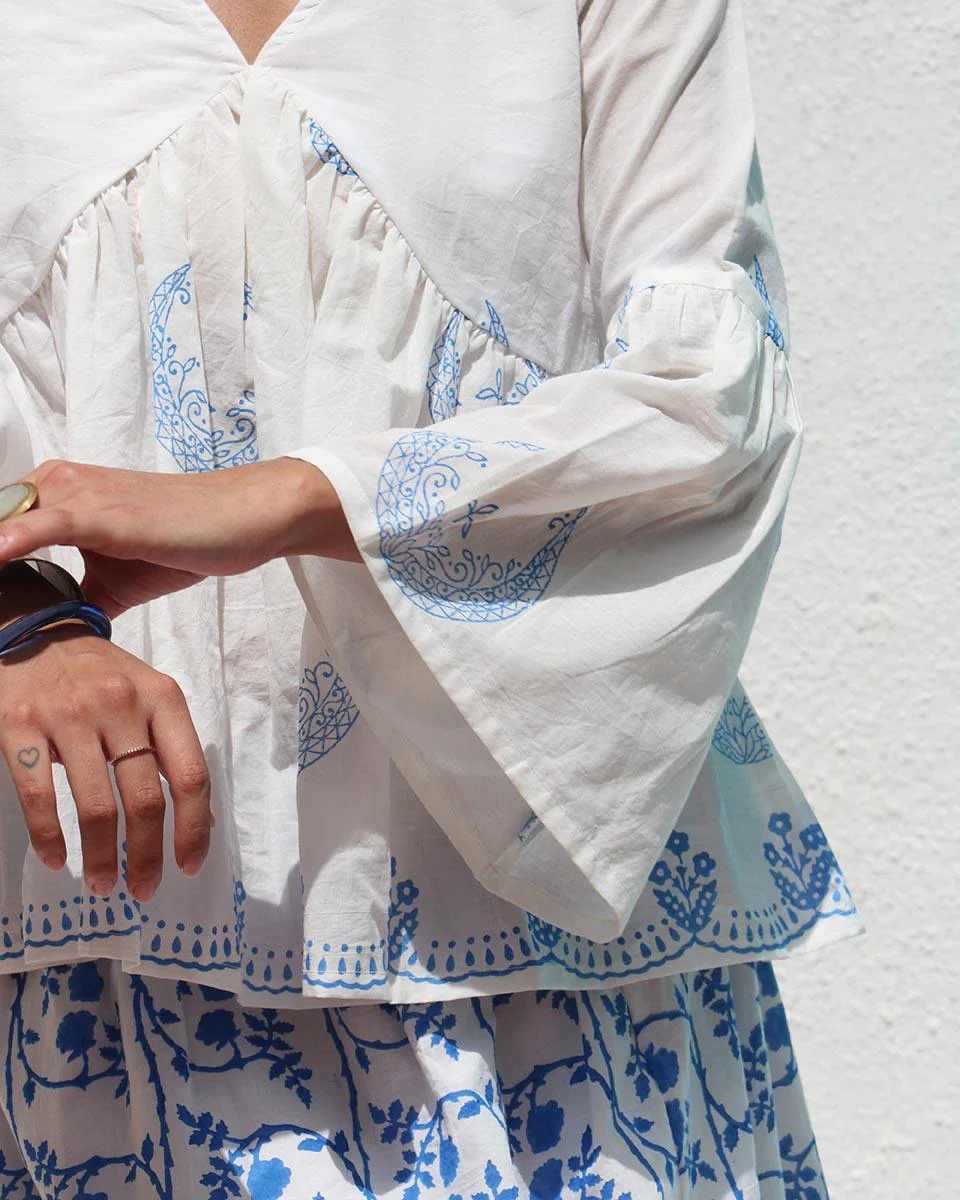 Varsha Handprinted Cotton Top - WITC - Image 4