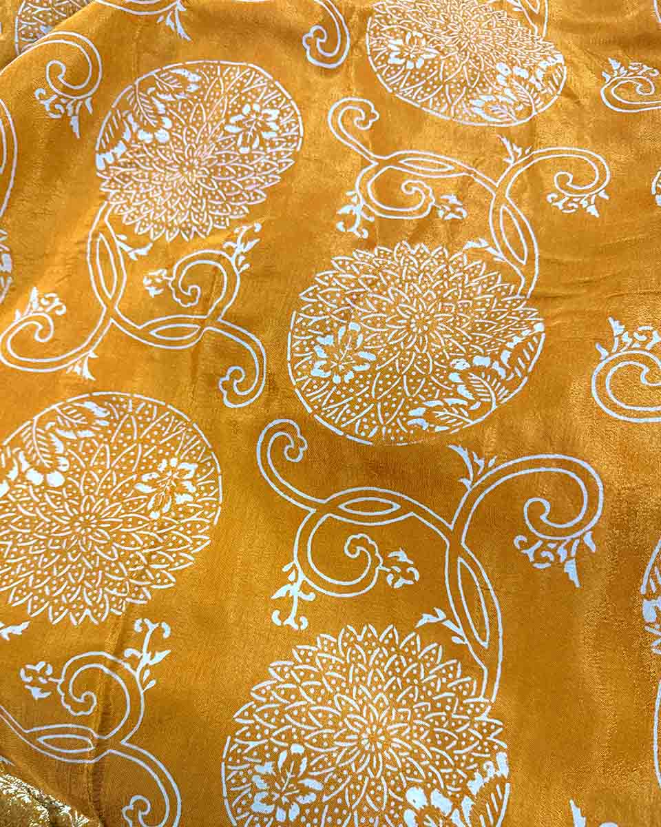 Vilasini Blockprinted Mashru Silk Blouse - RB - Image 4