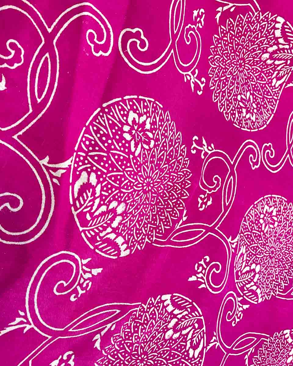 Visakha Pink Block printed Dola Silk Saree - RB - Image 15