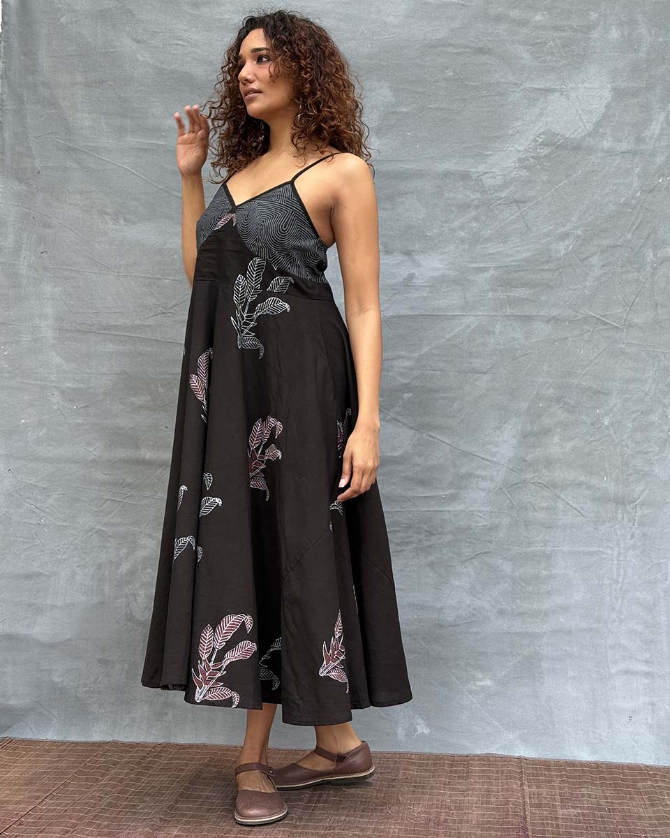Wildflower Whispers Block printed Cotton Dress - Image 6