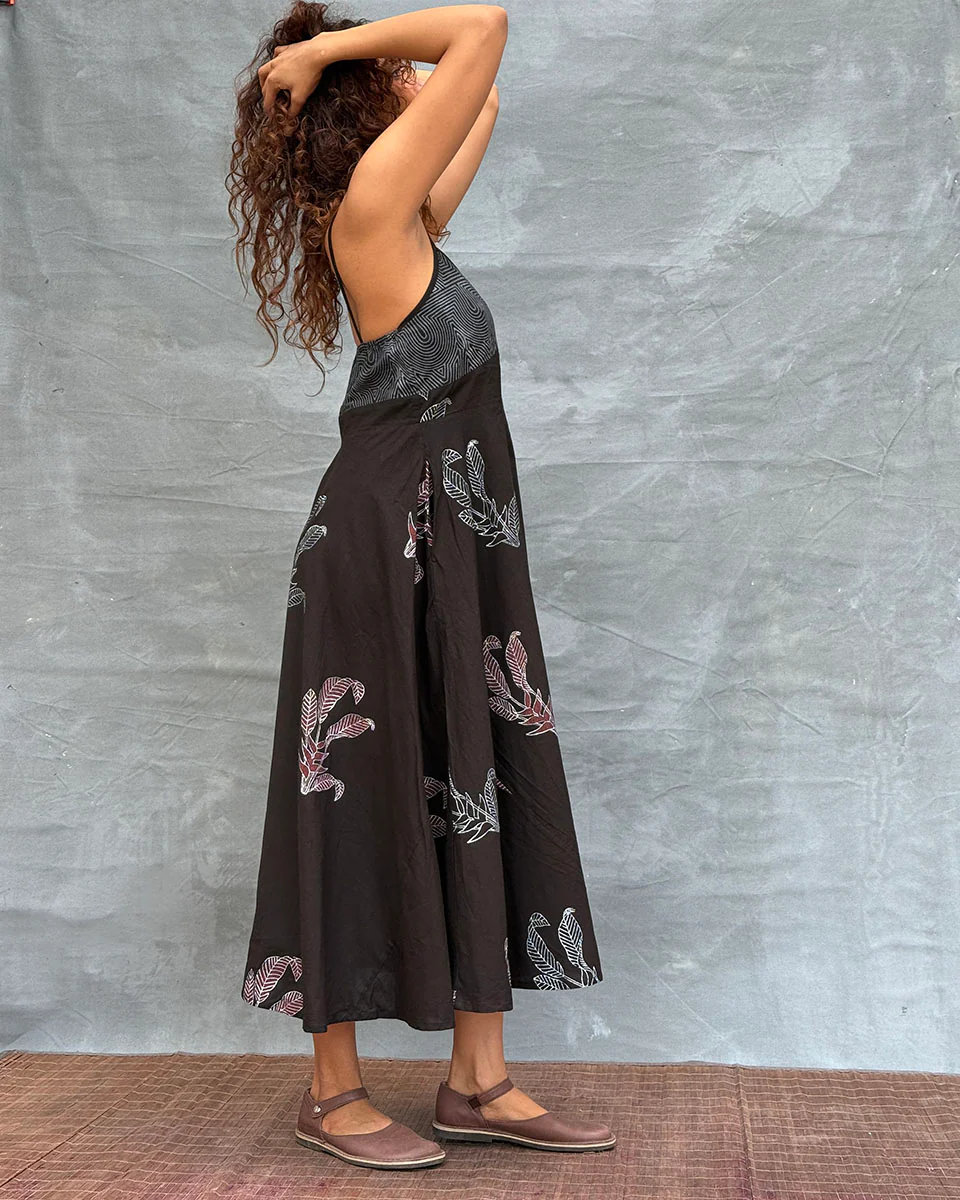 Wildflower Whispers Block printed Cotton Dress - Image 8