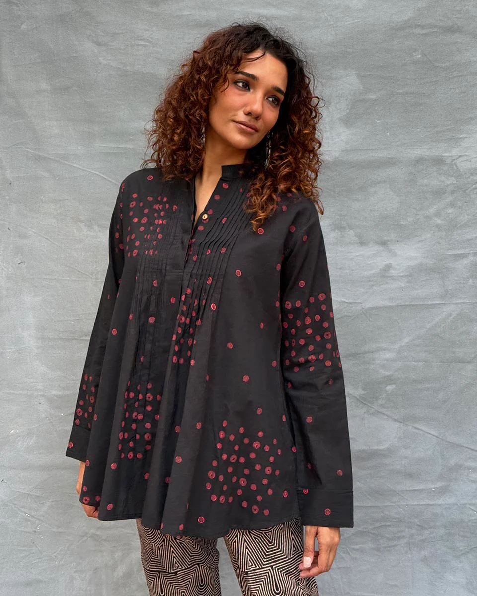 Windsong Blockprinted Cotton Top - Image 7