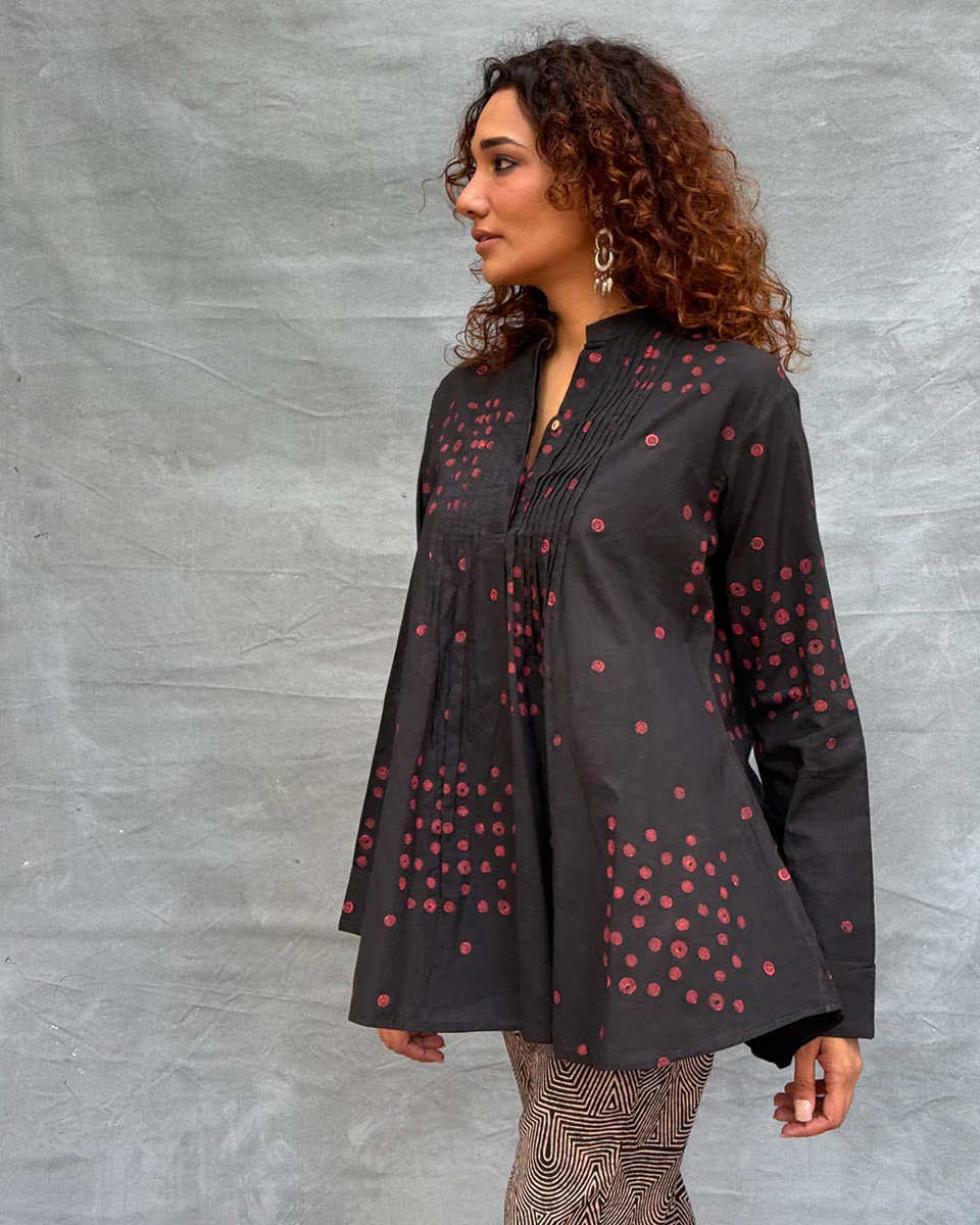 Windsong Blockprinted Cotton Top - Image 9