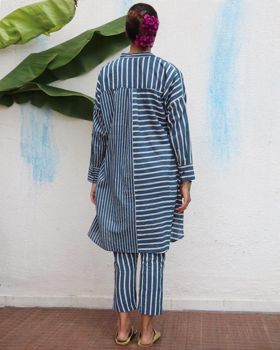 Yaasmin Blockprinted Cotton Kurta Set - Flower Girl - Image 4