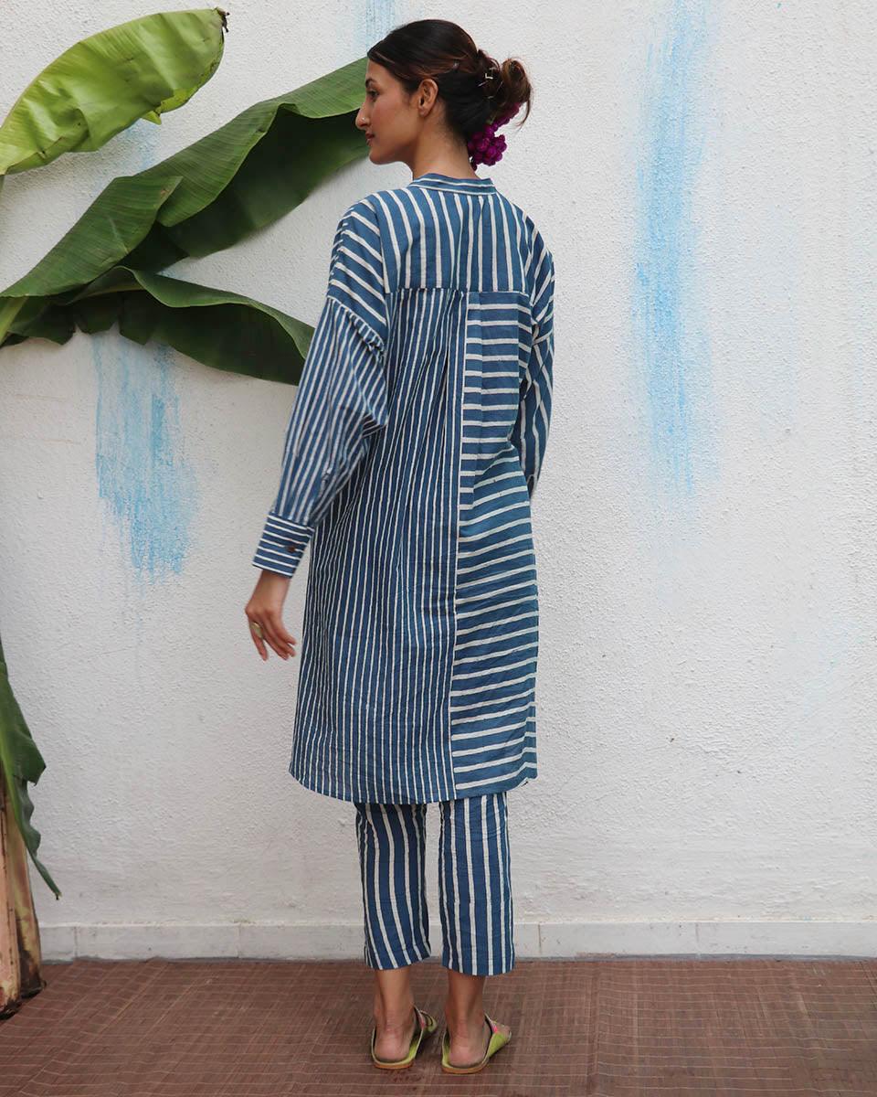 Yaasmin Blockprinted Cotton Kurta Set - Flower Girl - Image 5