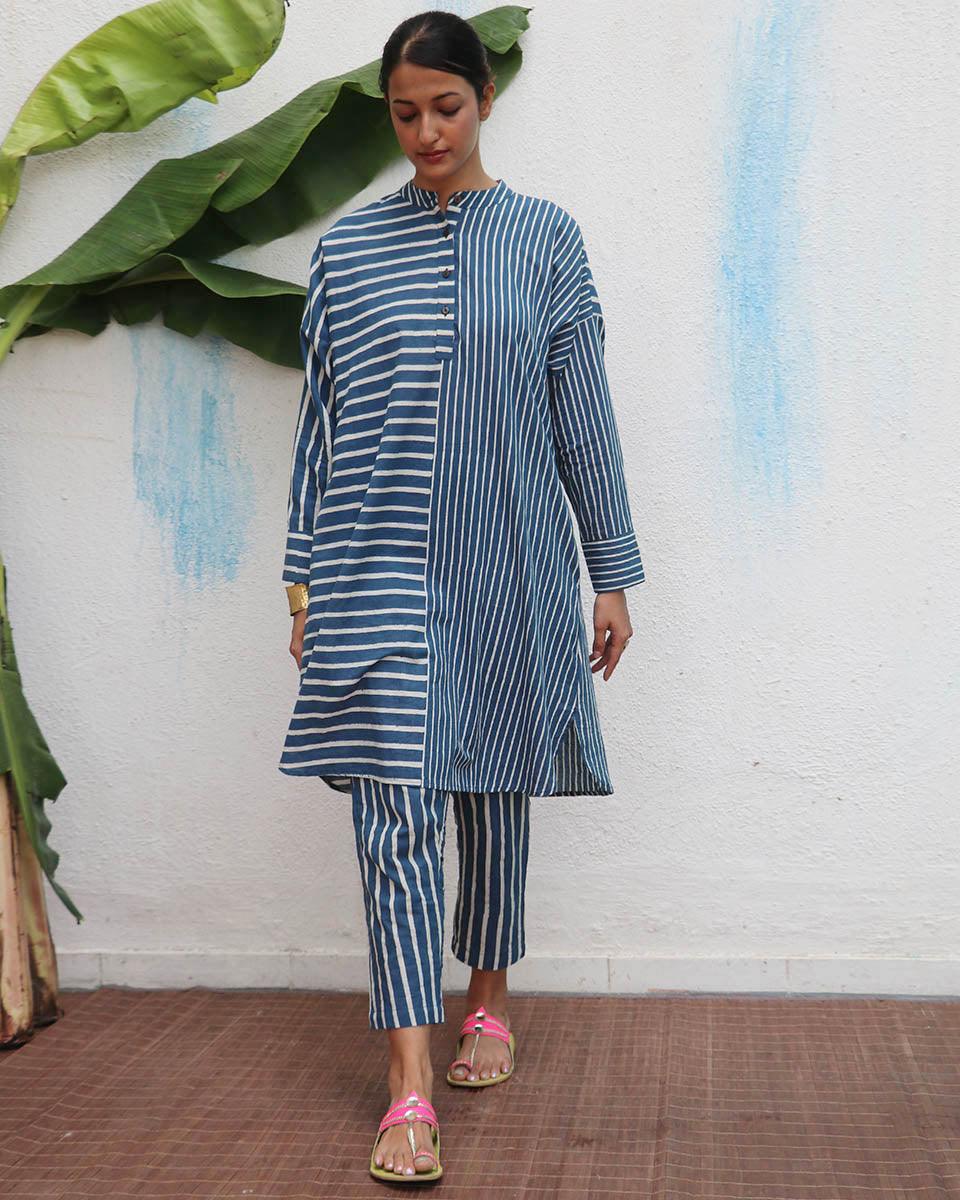Yaasmin Blockprinted Cotton Kurta Set - Flower Girl - Image 6