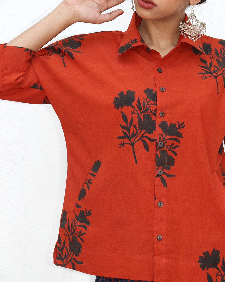 Zairah Blockprinted Cotton Shirt - NOMAD - Image 4